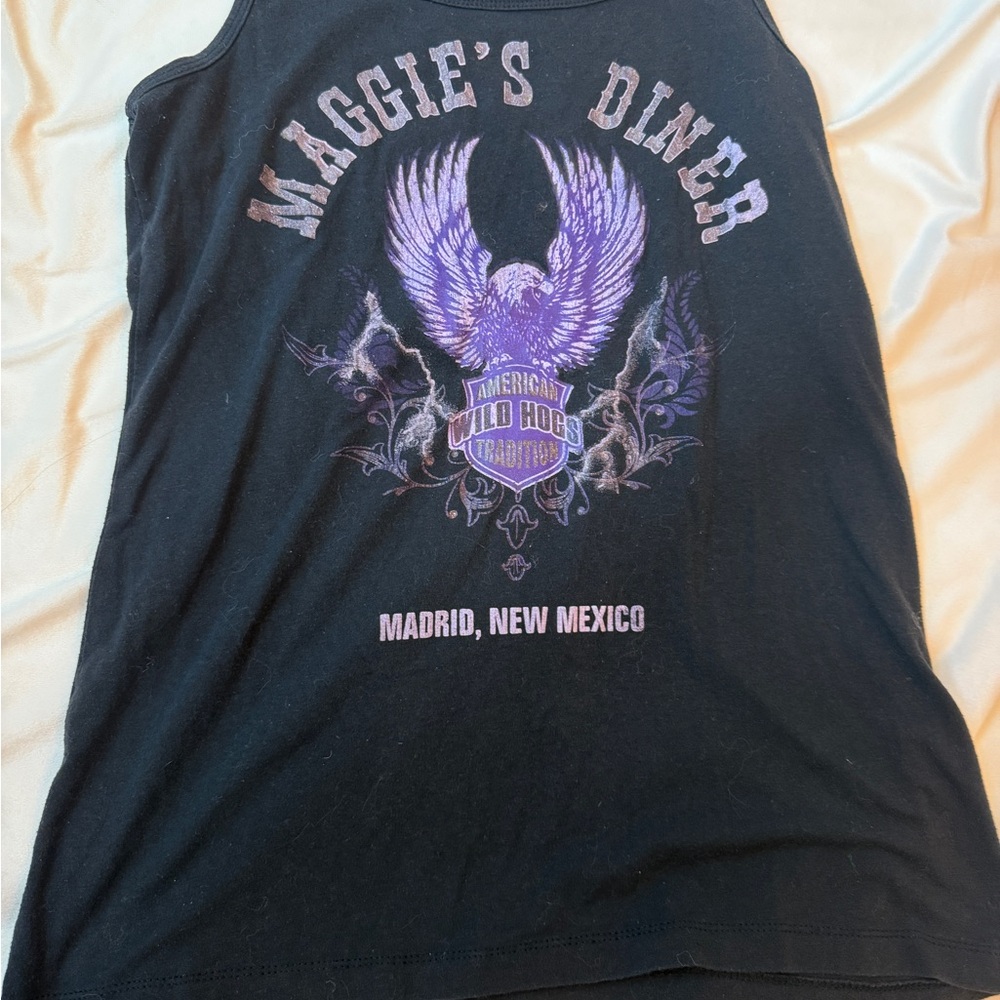 Black Graphic Tank Top